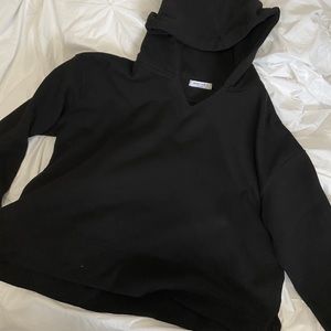 Simple Black Hoodie With a Small V Cut